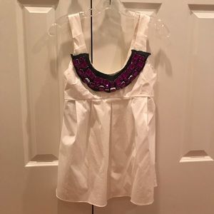 Vera Wang jeweled sleeveless blouse Sz2